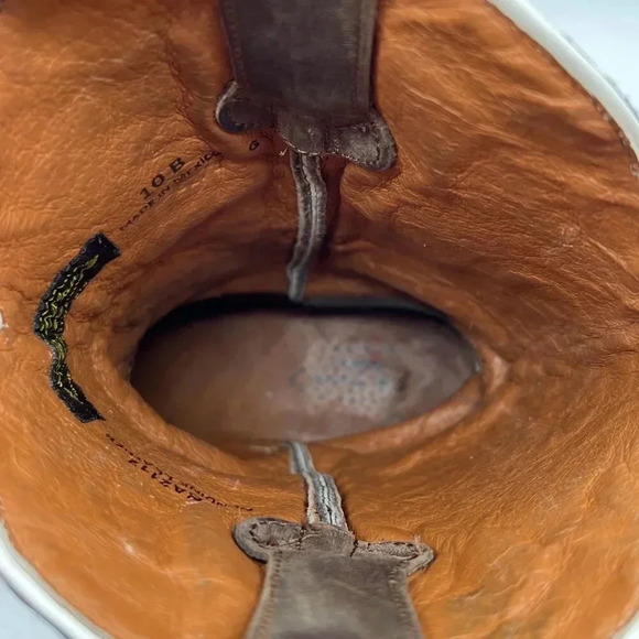 J.B Dillon Men 10B Leather Distressed Western Boots Embroidered Square Toe Rodeo - Picture 11 of 16